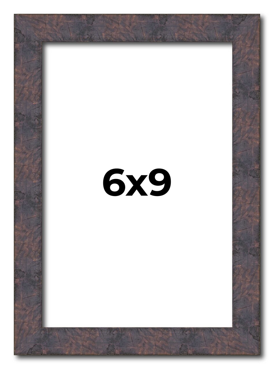 Photo Size Slim Profile Brown Frame - UV Acrylic, Foam Board Backing, Hanging Hardware